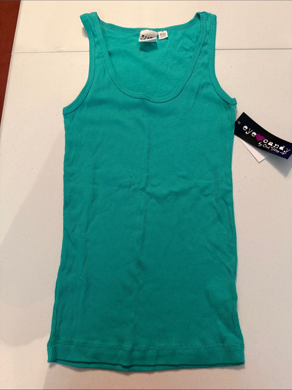eye candy Teal Ribbed Tank Top